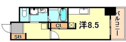 WILLDO浜崎通【9階】の間取り