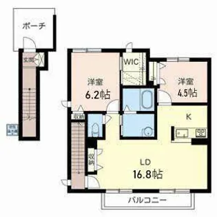 東畑ガーデンハイツII【0206号室】の間取り