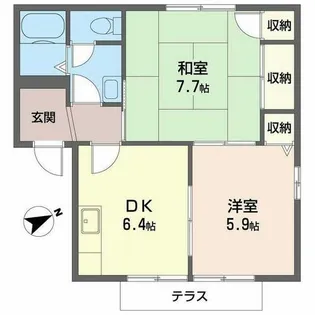 コートハウス星陵A,B【0102号室】の間取り