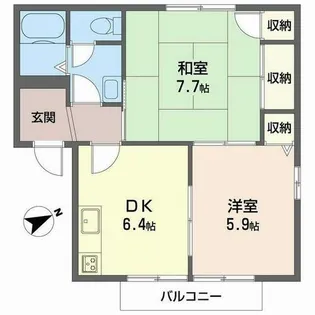 コートハウス星陵A,B【0102号室】の間取り