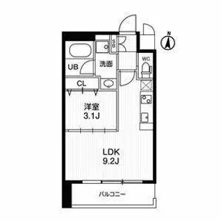 アーバンフラッツ西中島【7階】の間取り