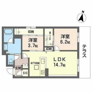 シャーメゾングラン南福岡【A0101号室】の間取り