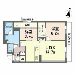 シャーメゾングラン南福岡【A0201号室】の間取り