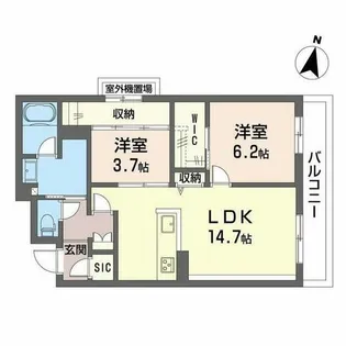 シャーメゾングラン南福岡【A0301号室】の間取り