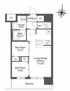 アーバングランデ新大阪【6階】の間取り