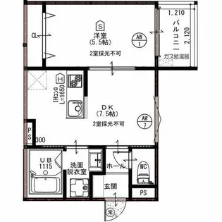パレミヤビ香里西【1階】の間取り