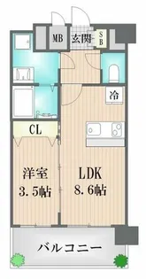 プレサンス京橋GREEN YARDアルミラ【4階】の間取り