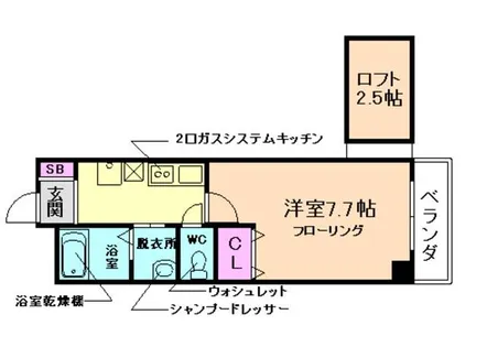 ハッピーハウス川西【504号室】の間取り