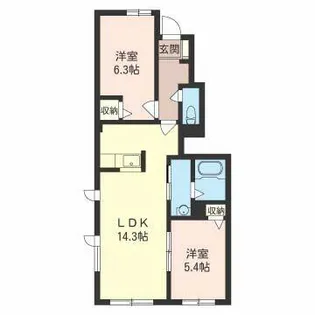 シャーメゾン リアン【00102号室】の間取り