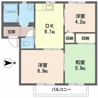 ジョイコートB【0203号室】の間取り