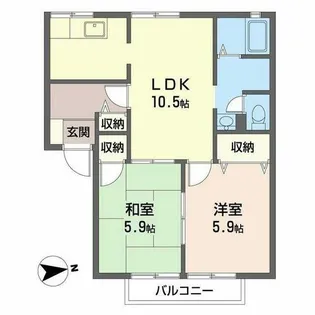 ディアスふじた.【2階】の間取り