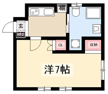 タペストリー伝馬【201号室】の間取り