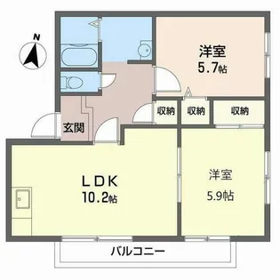 フィールドハイツ【0203号室】の間取り
