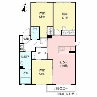 アルカンシェル F棟【2階】の間取り