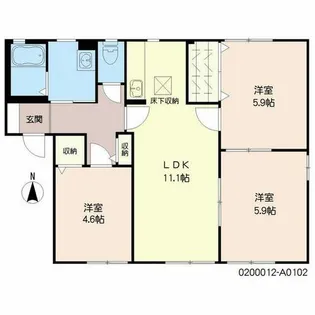 サンハイツ永犬丸 A棟【1階】の間取り