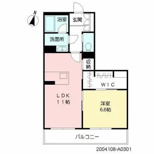 シャーメゾン今宿【A0301号室】の間取り