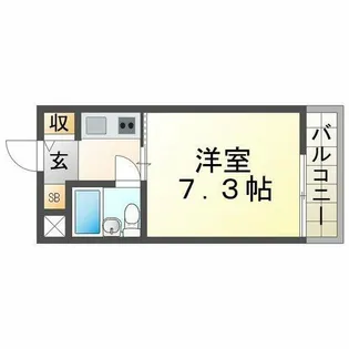 シャンブルド甲東園【203号室】の間取り