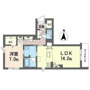 エグゼスト ネロ【0102号室】の間取り