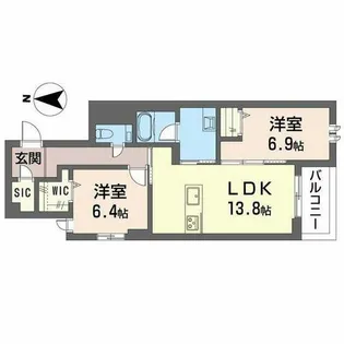 メゾン デュオール【0303号室】の間取り