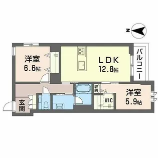メゾン デュオール【0202号室】の間取り