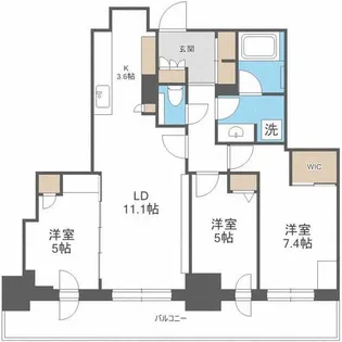 ザ・タワーズフロンティア札幌【12階】の間取り