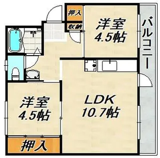ドミールサニー君影町1号棟【3階】の間取り