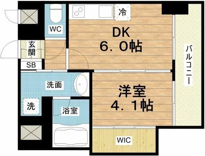 エステムコート難波Ⅵエント【7階】の間取り