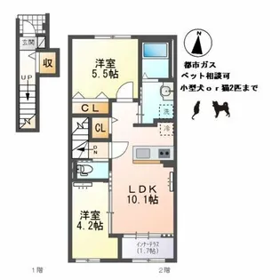 ノヴァ・コーポS【2階】の間取り