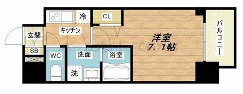 プレサンス難波フィールド【7階】の間取り