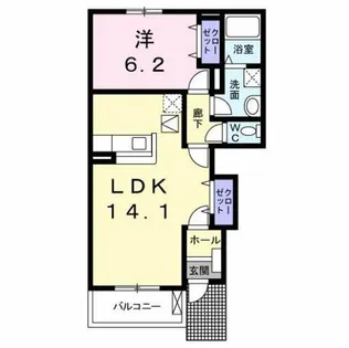 クラベールA【1階】の間取り