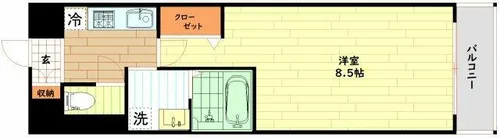 SWISS難波西【11階】の間取り