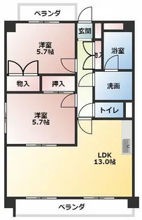 レージュ東栄【3階】の間取り