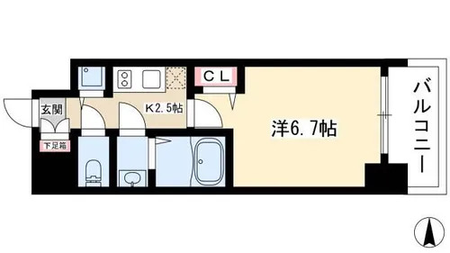 プレサンス名古屋STATIONルミアス【2階】の間取り