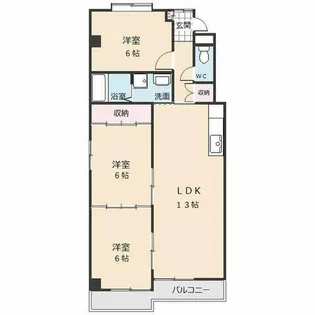 ハイツ太陽 B棟【305号室】の間取り