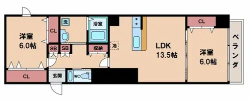 SUNNY SIDE生玉【4階】の間取り