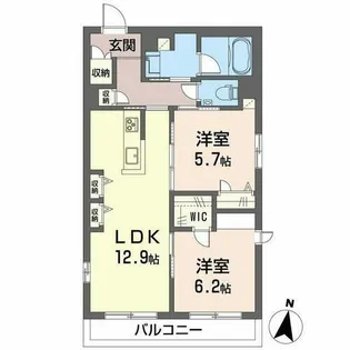 パラッツォ グロリオーサIII【0207号室】の間取り