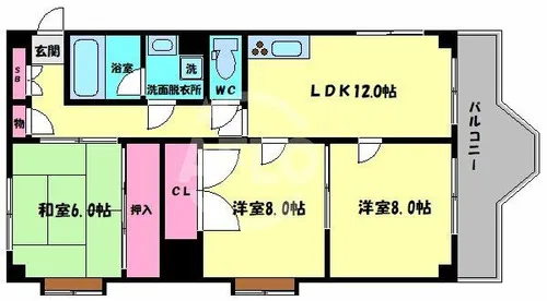 ハイツヒルトンパートⅣ【6階】の間取り