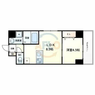 La CASA 上本町【4階】の間取り