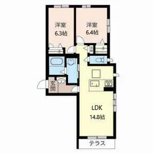 カーサK【0101号室】の間取り