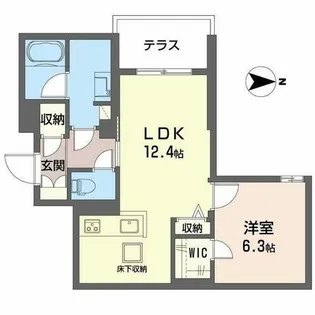 メゾンオリーブIII【0102号室】の間取り