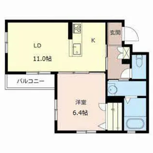 エルム六甲【0203号室】の間取り