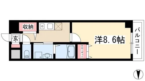 ニューシティアパートメンツ円上町【3階】の間取り