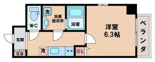 ル・クール住吉大社【8階】の間取り