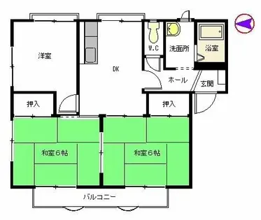 ビューテラス B棟【B0202号室】の間取り