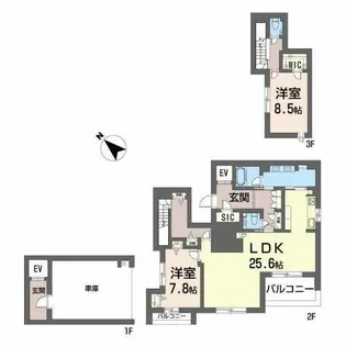 シャーメゾン浄水通り【A0202号室】の間取り