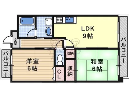 サニーコートナカイ【4階】の間取り