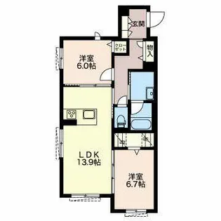 シャーメゾン徳川【0101号室】の間取り