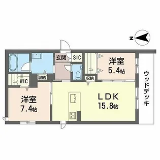 桜ビレッジ【0101号室】の間取り