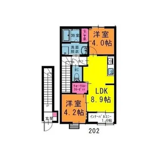 ピュアハウスJuriA棟【202号室】の間取り