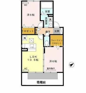 セジュールアラコB【105号室】の間取り